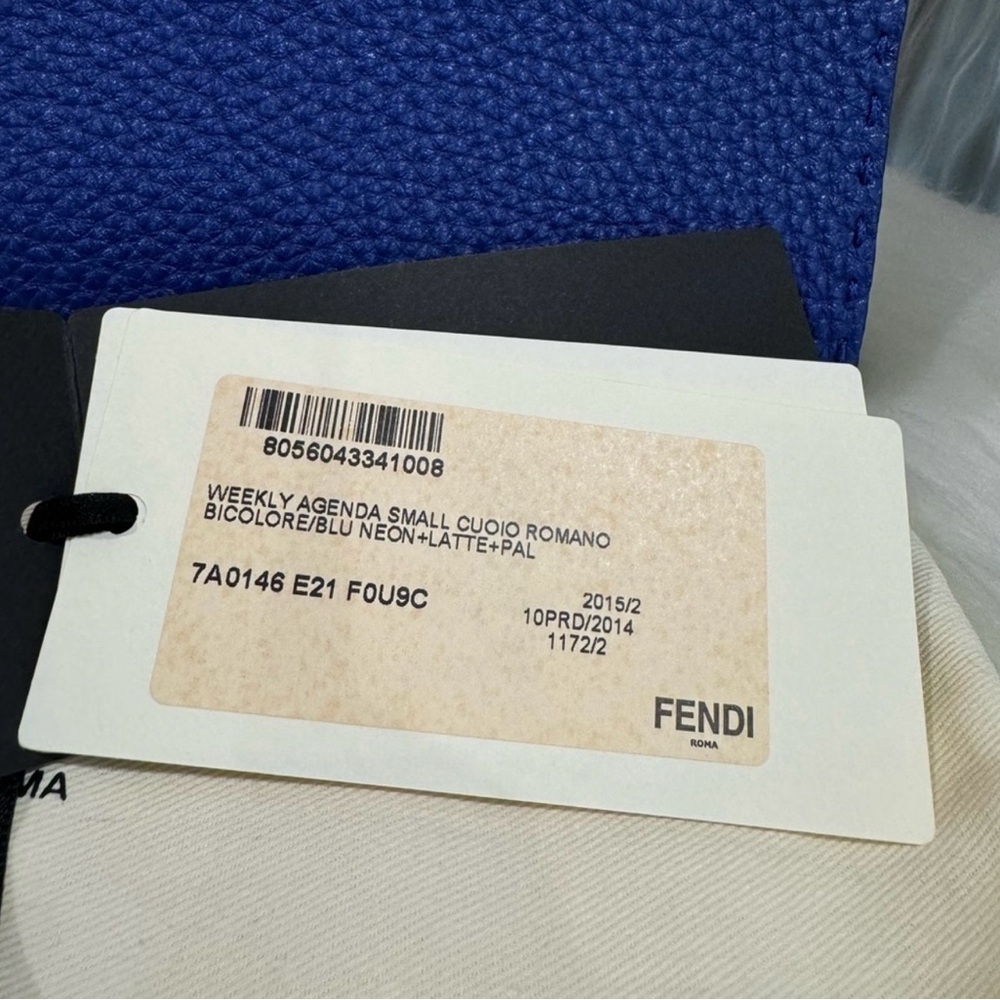 Fendi Blue Pebbled Leather weekly Small Agenda - Picture 13 of 16